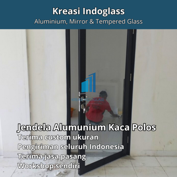 Pintu Alumunium Full Kaca Polos