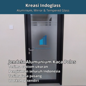 Pintu Alumunium Full Kaca Polos