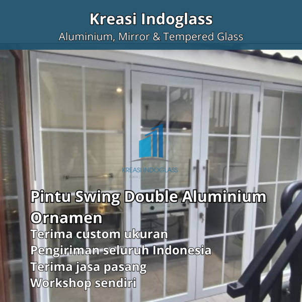 Pintu Swing Double Aluminium Ornamen