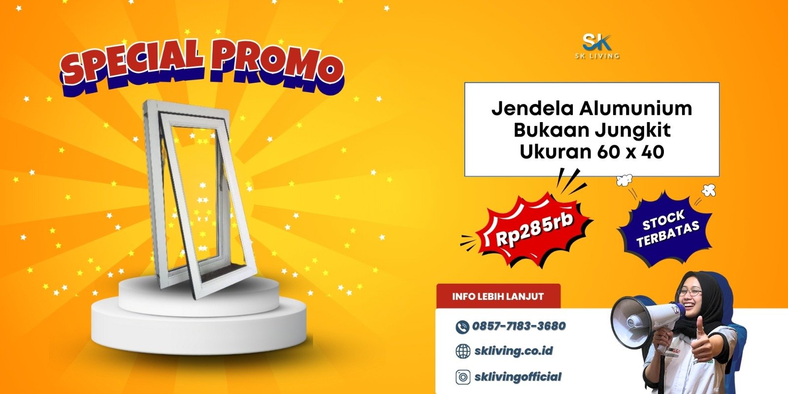 Promo jendela alumunium custom sk living