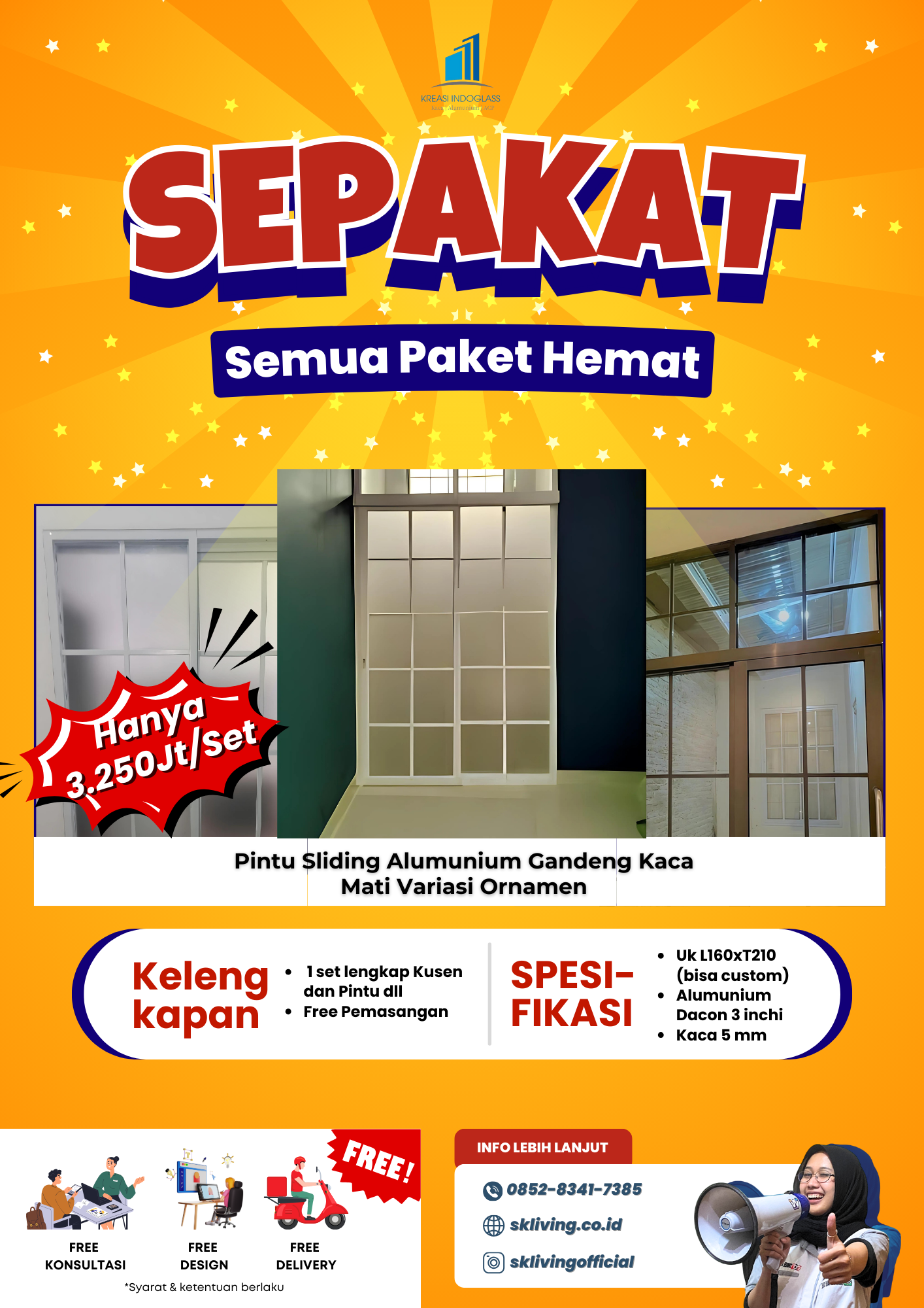 promo pintu aluminium variasi ornamen