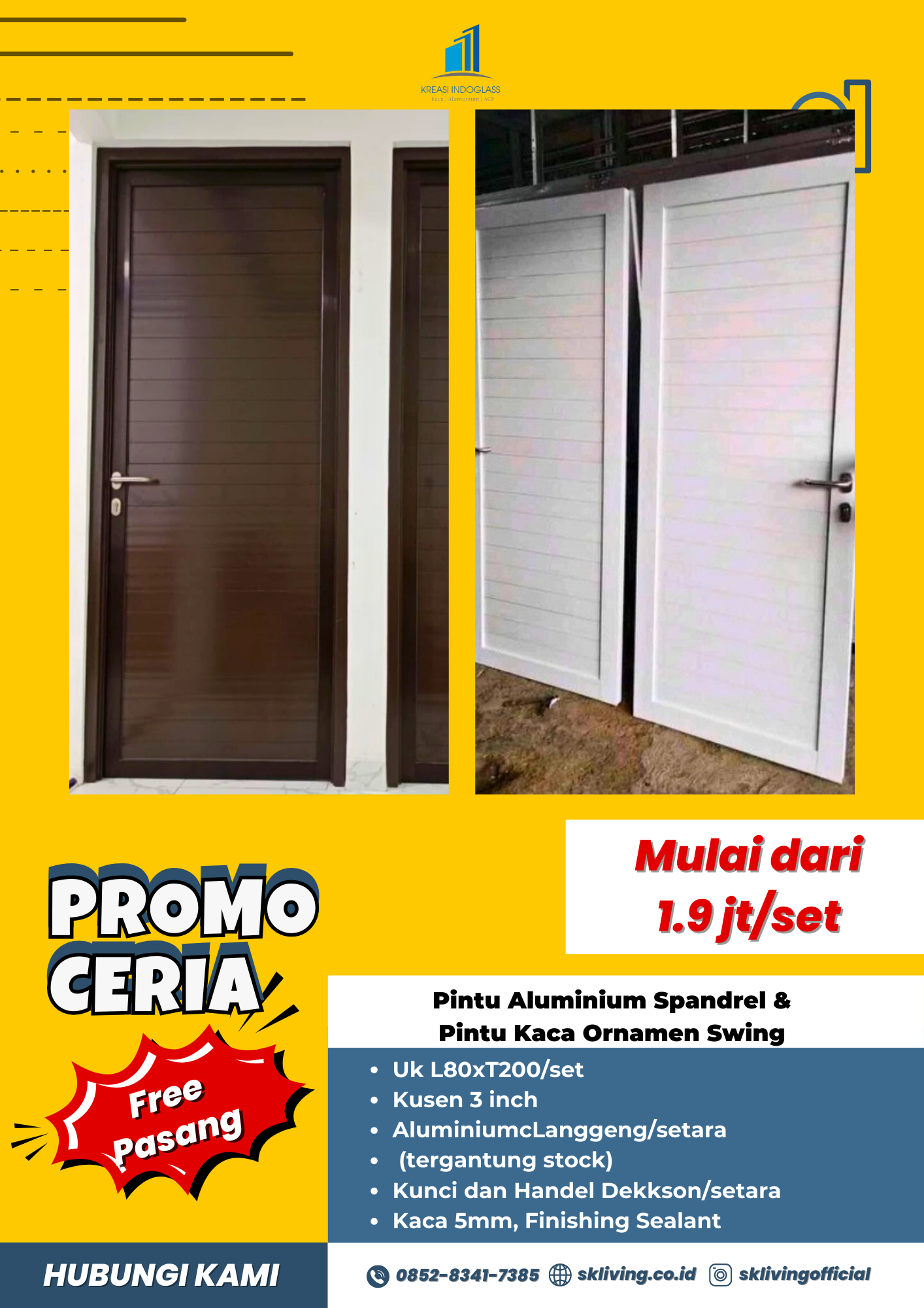 promo pintu aluminium variasi ornamen