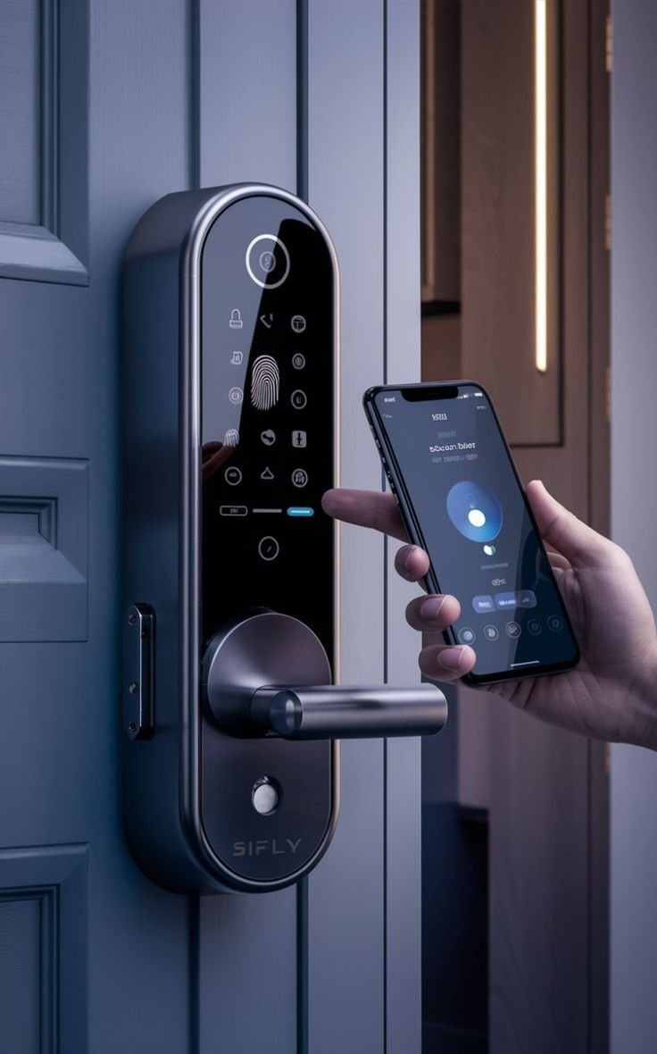 ilustrasi smart lock door