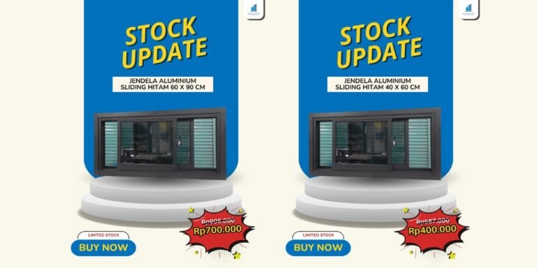 Jendela sliding aluminium ready stock