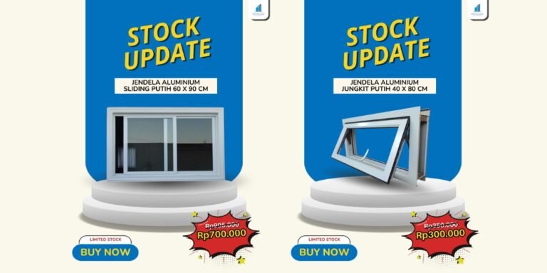 Jendela jungkit aluminium ready stock